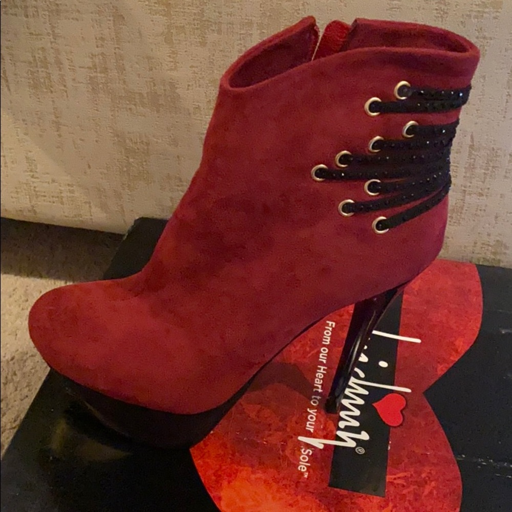 Burgundy Bootie with platform